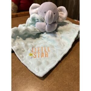 CARTER'S Child of Mine Mint Green Lovey Plush Elephant LITTLE STAR Rattle Lovie
